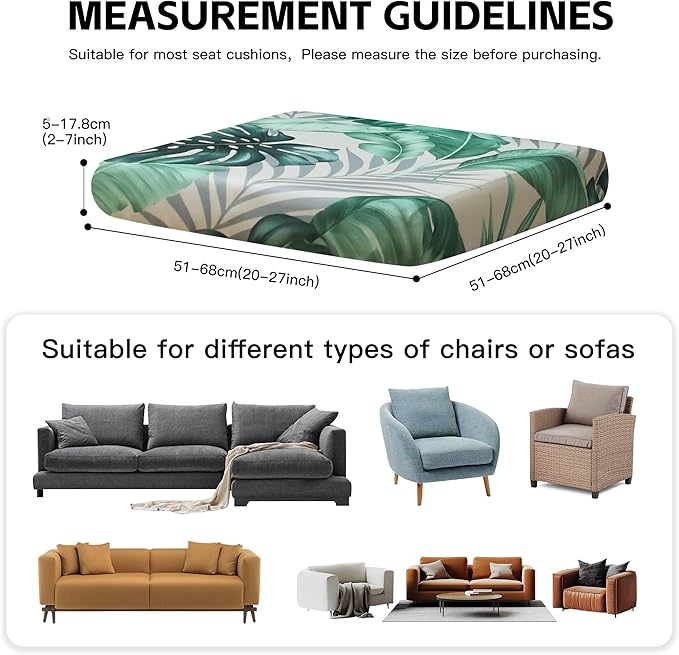 14Pcs Outdoor Cushion Covers, Patio Cushion Covers,Stretch Elastic Slipcovers, Replacement Washable & Reusable Furniture Protector for Patio Couch (Mint Green,Cover Only)
