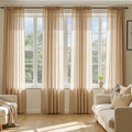 MIULEE Brown Sheer Curtains 96 Inches Long, 4 Panels Set, Rod Pocket Voile Drapes Light Filtering and Semi Transparent, Elegant Window Treatments for Bedroom Living Room,54 x 96 Inches