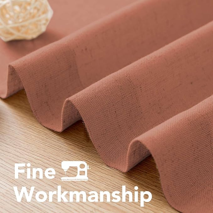 H.VERSAILTEX Linen Curtains Home Decorative Nickel Grommet Curtains Privacy Added Energy Saving Light Filtering Window Treatments Draperies for Bedroom, Terracotta, 2 Panels, 52 x 72 - Inch