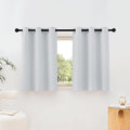 NICETOWN Greyish White Room Darkening Curtains Blackout 36 inch Curtains for Kitchen, Grommet Solid Window Treatments Sound Reducing for Bedroom, 2 Panels, W37 x L36, 2 Panels