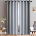 Yakamok 84 Inch Length Gray and Greyish White Gradient Color Ombre Curtains for Bedroom, Room Darkening Thermal Insulated Grommet Window Drapes for Living Room (2 Panels, 52x84 Inch)