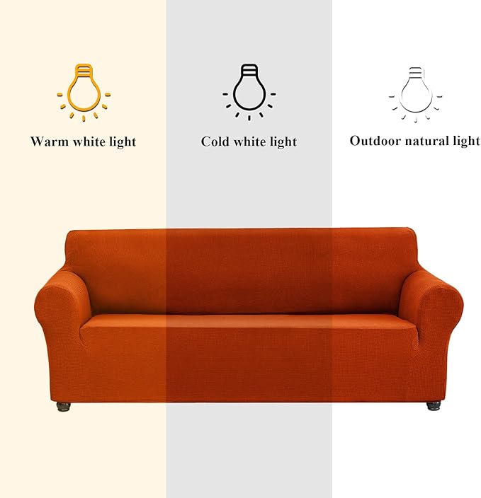 Joccun Stretch Loveseat Couch Cover, 1-Piece Sofa Cover for 2 Cushion Couch Spandex Jacquard Washable Furniture Protector Cover for Living Room,Kids,Pets（Loveseat,Pureed Pumpkin）