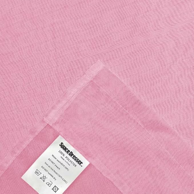 SpaceDresser Sheer Light Pink Curtains 4 Panels Rod Pocket Semi-Sheer Curtain 54 Inches Long Light Filtering Voile Window Drapes for Bedroom Living Room Kitchen, Each 52W x 54L