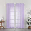 OWENIE Sheer Curtains 78 inches Long for Bedroom Living Room 2 Panels Set, Rod Pocket Soft Light Filtering Privacy Fimly Sheer Curtains & Drapes, Solid Purple Window Treatments, 42Wx78L