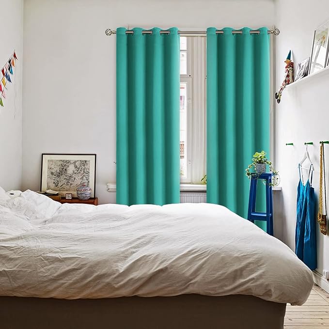 BGment Room Darkening Curtains 108 Inches Long - Grommet Thermal Insulated Drapes Window Treatment Curtains for Bedroom, 2 Panels, 52 x 108 Inch, Teal