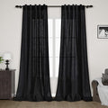 Black Linen Curtains 102 Inches Long for Living Room 2 Panel Set Back Tab Rod Pocket Semi Sheer Curtains Light Filtering Burlap Extra Long Drapes Neutral Farmhouse Decor for High Window 40x102
