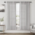 Nanspring Grey Linen Semi Sheer Curtains 72 Inches Long 2 Panels Set for Bedroom Back Tab Rod Pocket Light Filtering Drapes Cotton Textured Grey Farmhouse Living Room Curtain 52X72 Inches