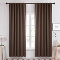 Deconovo Blackout Curtains, Thermal Insulated, W52 x L84 2 Panels, Back Tab, Machine Washable, Room-Darkening Drapes for Bedroom/Living Room Brown