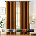 MIULEE Gold Brown Blackout Curtains for Bedroom Living Room 72 Inches Long 2 Panels, Thermal Insulated Room Darkening Drapes Solid Grommet Noise Reduction Light Blocking Window Treatments 40x72 inch
