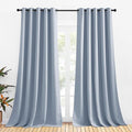 NICETOWN Bedroom Curtains Blackout Drapery Panels, 2 Panels, 70 x 108 inches, Vintage Blue, Three Pass Microfiber Thermal Insulated Solid Ring Top Blackout Window Curtains/Drapes
