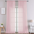 Chyhomenyc Extra Long Blush Pink Sheer Curtains 108 Inches Long 2 Panels, Light Filtering Curtains for Living Room, Soft Gentle Voile Rod Pocket Bedroom Window Drapes, 59Wx108L Inch, 9FT, 2PCS