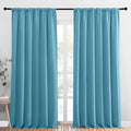 NICETOWN 2 Panels Blackout Curtains, Rod Pocket Thermal Insulated Drapess for Bedroom, Privacy Protection Easy-Care Heavy Duty Curtains for Living Room/Dining Room, W70 x L95 inches, Teal Blue