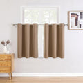 ChrisDowa Small Window Curtains for Kitchen and Bedroom - Grommet Short Thermal Insulated Room Darkening Curtains (2 Panels, Cappuccino, 34 x 36 Inch)