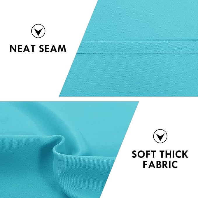 DWCN Thermal Short Blackout Curtains for Bedroom/Kitchen, Energy Saving Room Darkening Curtains for Nursery/Bedroom/Kitchen(W42 x L36 inch, Turquoise, Set of 2 Panels, Top of Rod Pocket)
