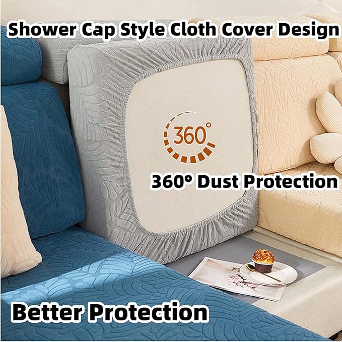 Couch Cushion Covers for Sofa Couch Covers Wear-Resistant Universal Sofa Cover Washable Stretch for Sectional Slipcovers (Texture-Blue,Large Double Seat Cover)