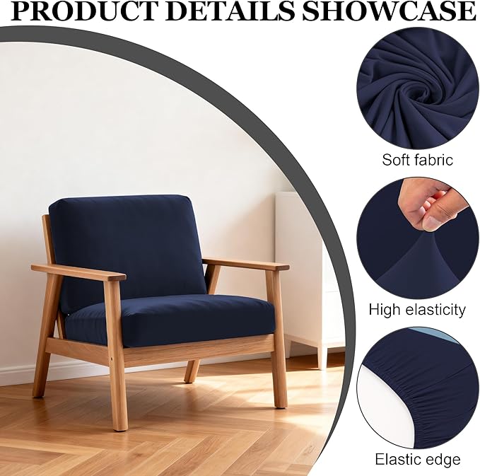 4Pcs Patio Stretch Cushion Covers,Outdoor Sofa Replacement Cover Slipcovers for Patio Furniture Cushion Covers, Washable Reusable Furniture Protector