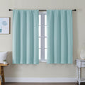 Simplebrand Ava Aqua Short Blackout Curtains for Bedroom 45 Inches Long 2 Panels Set, Solid Thermal Insulated, Energy Saving Window Treatment Curtains Blackout Drapes, W40 x L45 Inch, Aqua