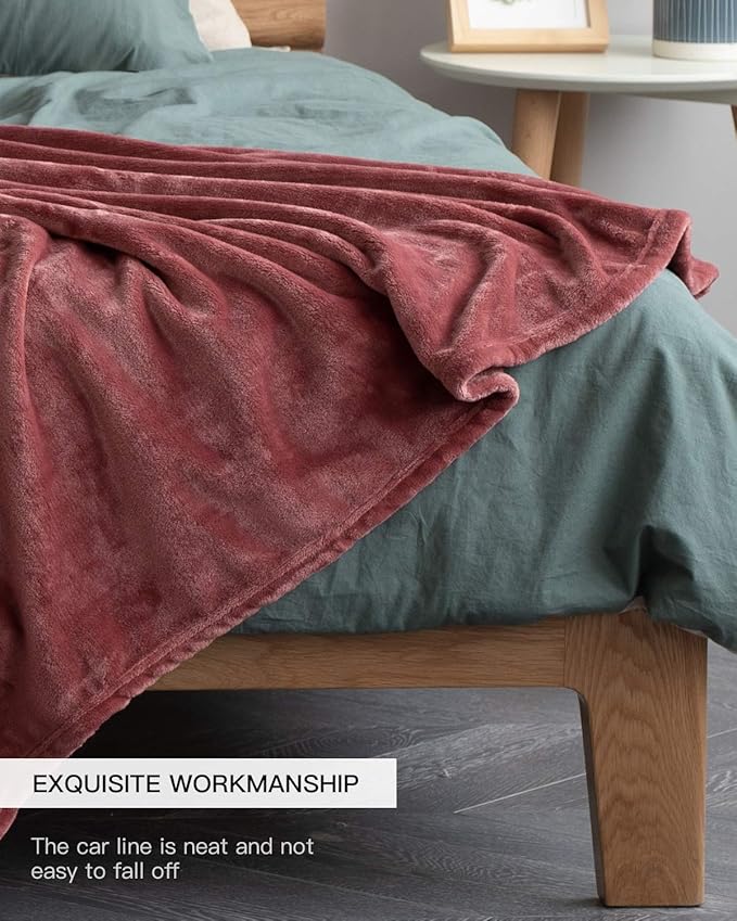 KMUSET Fleece Blanket Twin Size Coral Lightweight Super Soft Cozy Luxury Bed Blanket Microfiber