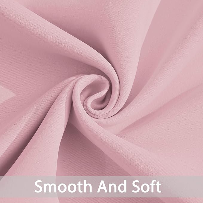 Yakamok Light Blocking Window Blackout Curtains Thermal Insulated Room Darkening Drapes for Bedroom,Solid Grommet Top Window Panels, 52x84 Inch, Pink, One Pair