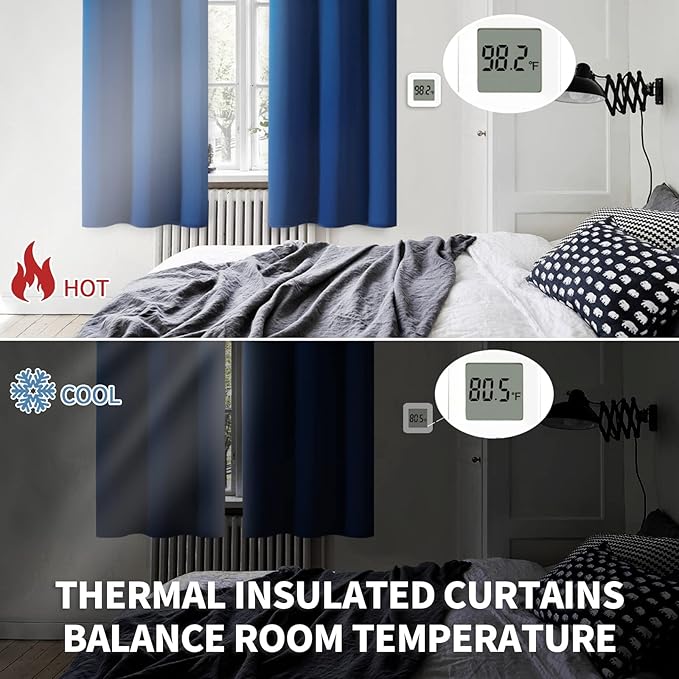 BGment Blackout Curtains for Bedroom - Grommet Thermal Insulated Room Darkening Curtains for Living Room, 52 x 63 Inch, 2 Panels, Royal Blue