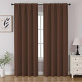 CUCRAF Brown Blackout Curtains 90 inch Length 2 Panels Set, Rod Pocket Room Darkening Drapes for Bedroom Living Room, Insulated Thermal Light Blocking Window Curtain (W52 x L90 Inch)