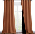 NICETOWN Burnt Orange Blackout Curtains 90 inches Long, Full Light Blocking Drapes with Black Liner for Nursery, Thermal Insulated Draperies for Hall, Villa (2 Pieces, 46" Wide Each Panel)