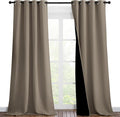 NICETOWN Full Shading Curtains 90 inches Long 2 Panels Set for Windows, Super Heavy-Duty Black Lined Blackout Curtains for Bedroom, Privacy Assured Window Treatment (Taupe, Pack of 2, 52 inches W)