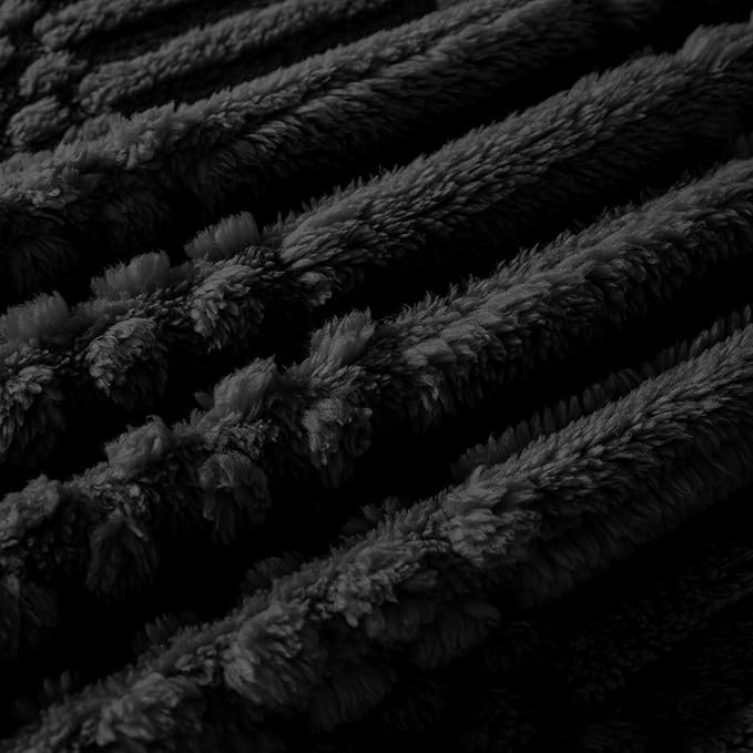 50x70 Inch Black Throw Blanket - Soft & Fluffy Fleece, Cute & Aesthetic, Perfect for Sofa, Couch, Chair, Bed, Living Room & Bedroom, All-Season Use, Plush & Cozy Decorative Blanket