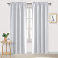 DWCN Blackout Curtains Room Darkening Thermal Insulated Bedroom Curtains Window Curtain Panels, 52 x 84 inches Long, Set of 2 White Rod Pocket Drapes
