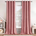 MIULEE Blush Pink Velvet Curtains Thermal Insulated Soundproof Room Darkening Blackout Curtains/Grommet Window Drapes for Home Theatre/Girls Room/Wedding Decor 52 x 84 Inches Set of 2