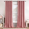 MIULEE Blush Pink Velvet Curtains Thermal Insulated Soundproof Room Darkening Blackout Curtains/Grommet Black Out Window Drapes for Home Theatre/Girls Room/Wedding Decor 52 x 108 Inches Set of 2