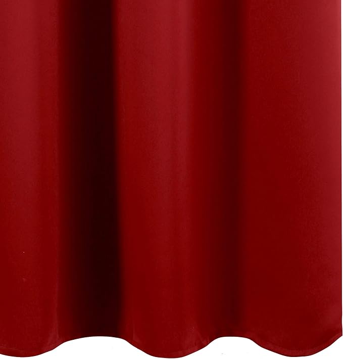 LEMOMO Red Blackout Curtains/52 x 63 Inch/Set of 2 Panels Room Darkening Curtains Thermal Insulated Living Room Curtains