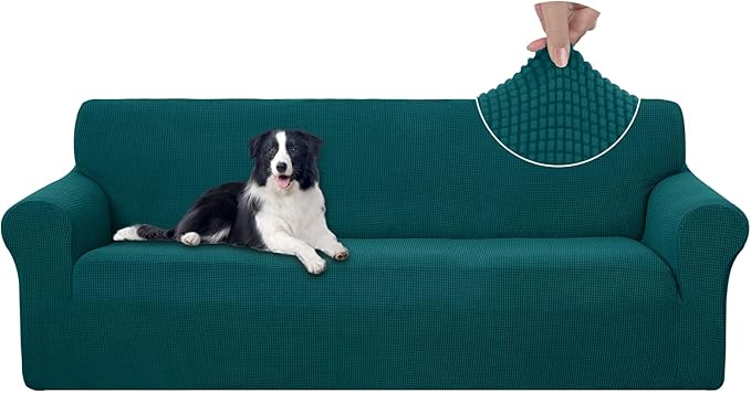 U-NICE HOME 4 Seater Stretch Couch Cover Sofa Cover Washable Sofa Slipcover Furniture Protector for 3 Cushion Couch Sofa Pet Friendly, Blue