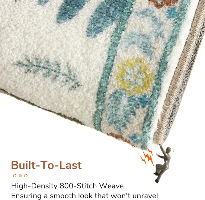 OPPODREAM Animal Soft Area Rugs 5x7, Washable Beige Rug with Non Slip Backing, 5 x 7 Faux Cashmere Low-Pile 5x7 Carpet