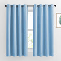 NICETOWN Bedroom Blackout Curtain Panels - Home Fashion Window Treatment Ring Top Blackout Draperies and Drapes (52 inches x 63 inches， Set of 2 Panels， Blue)