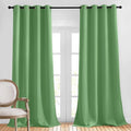 NICETOWN Forest Green Reducing Grommet Curtains - (W52 x L108, 2 Pieces) Triple Woven Textured Soft Curtain Panels for Living Room Window Treatment Drapes