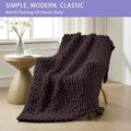 Chunky Knit Throw Blanket for Couch – Chocolate