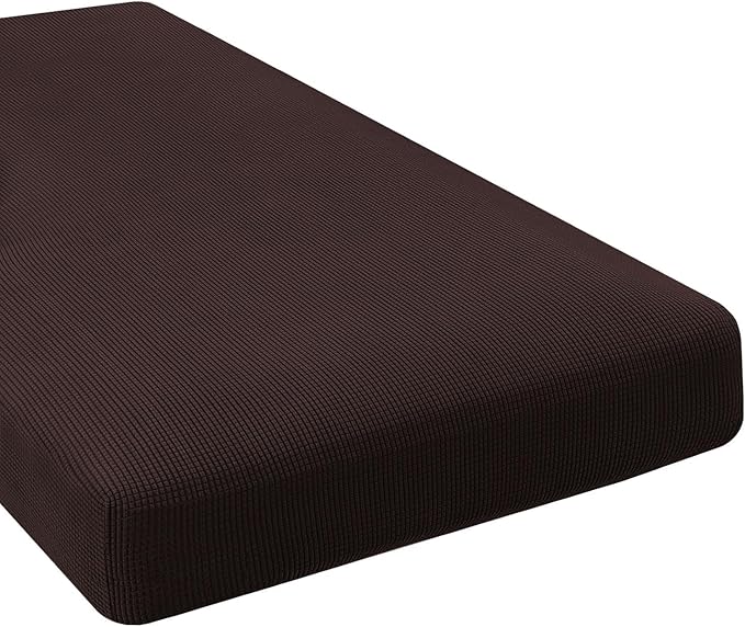 H.VERSAILTEX Super Stretch Individual Chaise Cover Sectional Couch Covers for L Shaped Sofa Both Left/Right Featuring Thick Jacquard Textured Twill Fabric (1 Piece Chaise Cover Large, Chocolate)
