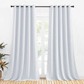 NICETOWN Room Darkening Curtain Panels for Bedroom -Easy-Care Solid Thermal Insulated Grommet Room Darkening Draperies / Drapes (Greyish White, 2 Panels, W70" X L108")