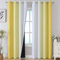 Estelar Textiler Yellow and Grayish White Blackout Curtains 108 Inches Long, Thermal Insulated Drapes for Bedroom, Full Light Blocking Energy Saving Long Curtains for Living Room, 52Wx108L, 2 Panels