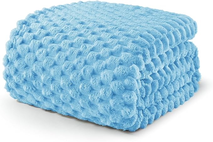 Exclusivo Mezcla Fleece King Blanket for Bed, Extra Large Fuzzy Blue Bed Blankets, Soft Cozy Plush Sofa Throws for All Seasons, 90x104 Inches