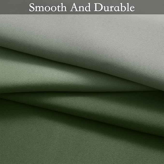 SimpleHome Ombre Room Darkening Curtains for Living Room, Light Blocking Sage Green to Grey White Thick Thermal Insulated Grommet Window Curtains Drapes for Bedroom, 2 Panels, 52x84 inches Length