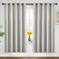 Yakamok Blackout Curtains Room Darkening Thermal Insulated Window Panels,Solid Grommet Top Drapes for Bedroom/Living Room(62Wx72L, Light Beige, 2 Panels)
