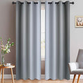 Yakamok Light Blocking Ombre Curtains, Greyish White and Grey Gradient Color Curtains, Room Darkening Grommet Window Drapes for Bedroom(52x90 Inch, Grey, 2 Panels)