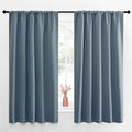 NICETOWN Blackout Curtains for Living Curtains, Smoky Blue, Set of 2, 52 by 63 Inch, Window Treatment Blackout Curtain Panels, Home Decor Thermal Insulated Solid Drapes for Bedroom