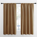 NICETOWN Window Curtains for Bedroom, Gold Brown, 2 Panels, W42 x L48 -Inch, Home Decoration Thermal Insulated Rod Pocket Blackout Blinds & Drapes for Small Windows