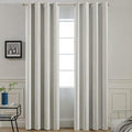 Yakamok Light Beige Room Darkening Thermal Insulated Light Blocking Blackout Curtains 84 inch Long Window Treatment Drapes for Living Room Bedroom (52Wx84L,Light Beige,2 Panels)