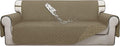 ISSUNTEX Double Protection 100% Waterproof Sofa Covers for Living Room, Couch Covers for 3 Cushion Couch Sofa, Reversible Furniture Protector Sofa Cover for Dogs, Pets, Kids (Sofa, Beige/Beige)
