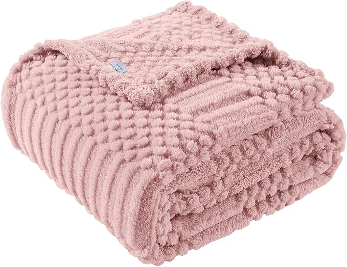 50x70 Inch Pink Throw Blanket - Soft & Fluffy Fleece, Cute & Aesthetic, Perfect for Sofa, Couch, Chair, Bed, Living Room & Bedroom, All-Season Use, Plush & Cozy Decorative Blanket