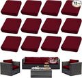 Outdoor Cushion Covers Set,12PCS Patio Furniture Couch Seat Slipcovers, Replacement for Sofa Sectional Chair(Cover，Only)